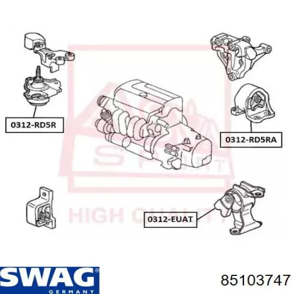 85103747 Swag soporte de motor derecho