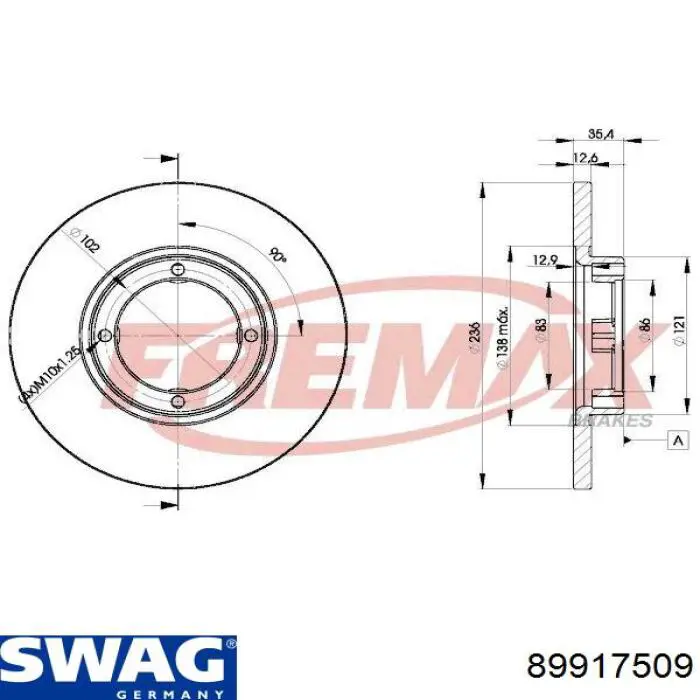 Freno de disco delantero Chevrolet Spark (Matiz) M200, M250
