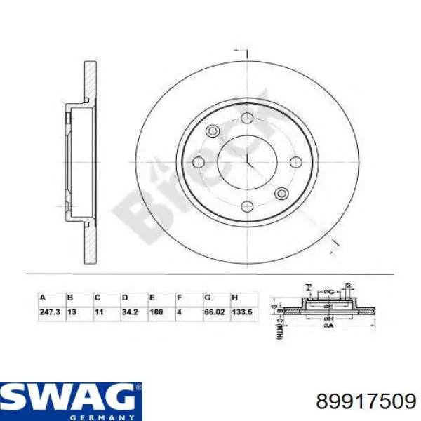 Freno de disco delantero Chevrolet Spark (Matiz) M200, M250