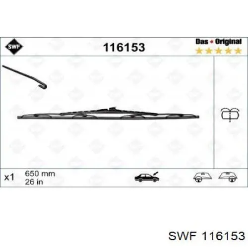 Escobilla del limpiaparabrisas del lado del conductor 116153 SWF