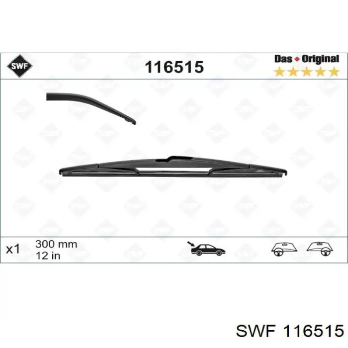Comprar 116515 SWF Limpiaparabrisas traseros