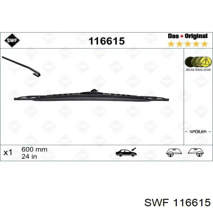 116615 SWF limpiaparabrisas de luna delantera conductor