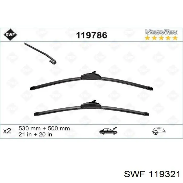 Limpiaparabrisas delanteras 119321 SWF