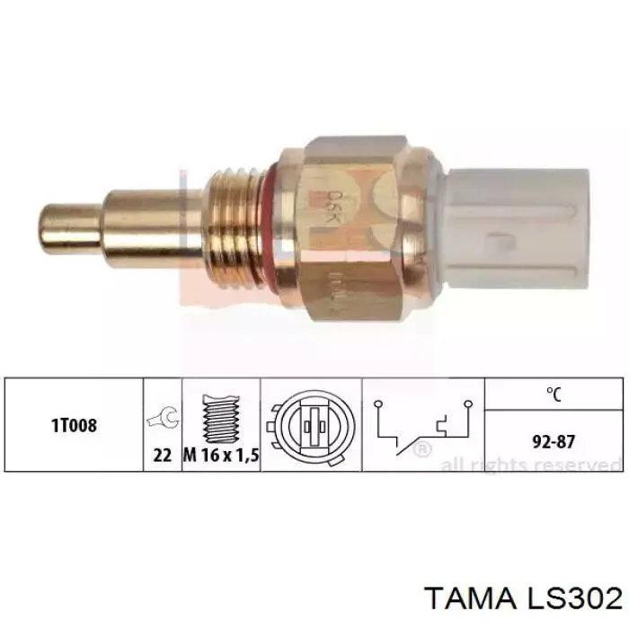 LS302 Tama sensor, temperatura del refrigerante (encendido el ventilador del radiador)