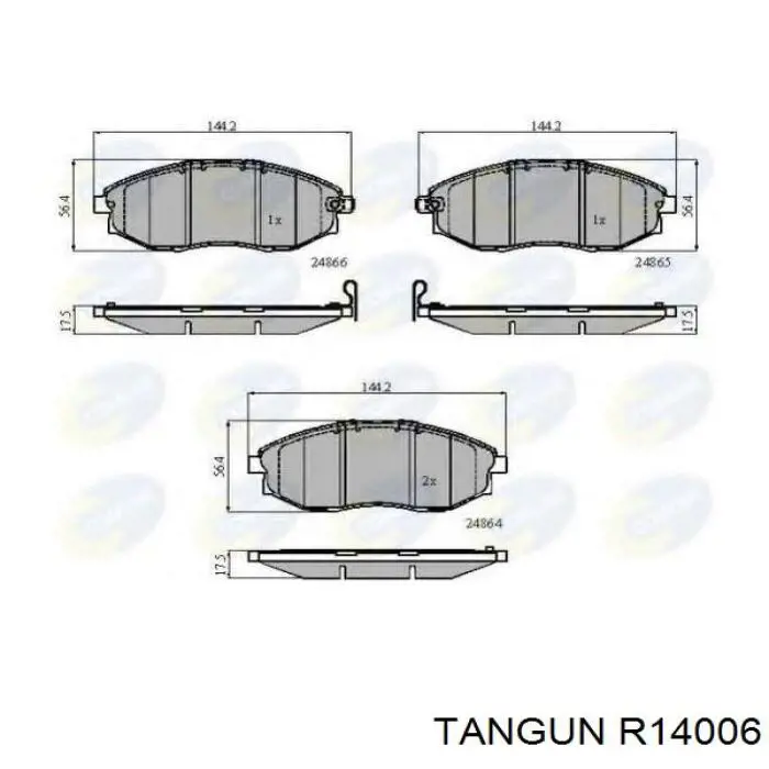 R14006 Tangun pastillas de freno delanteras
