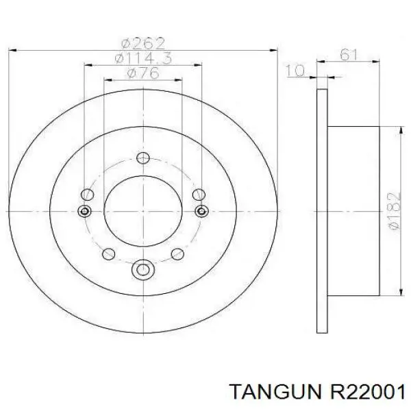 R22001 Tangun disco de freno trasero