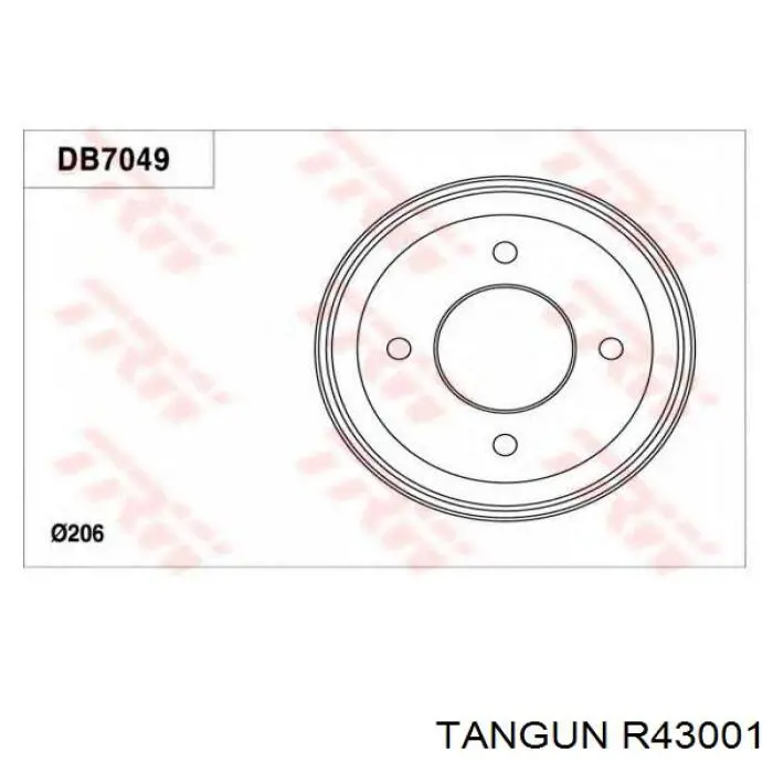 R43001 Tangun freno de tambor trasero