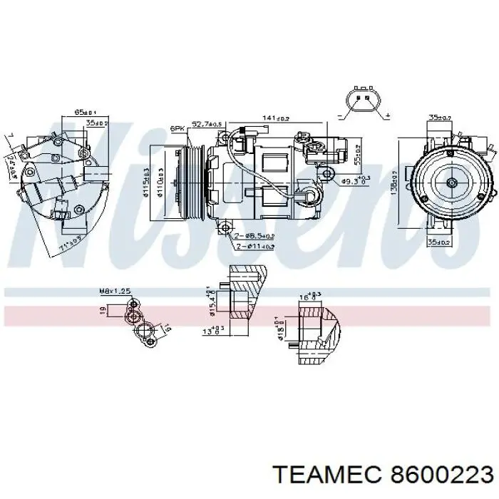 8600223 Teamec compresor de aire acondicionado