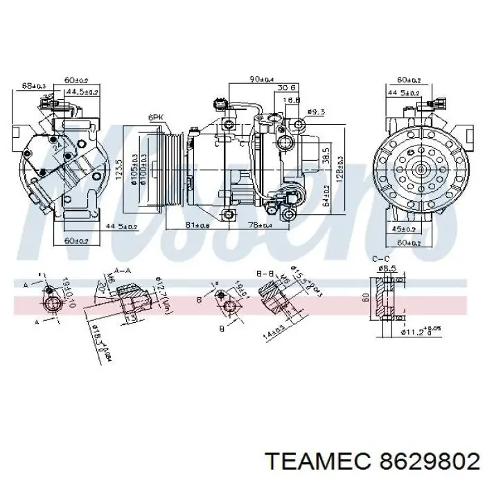 8629802 Teamec compresor de aire acondicionado