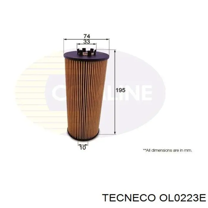 OL0223E Tecneco filtro de aceite