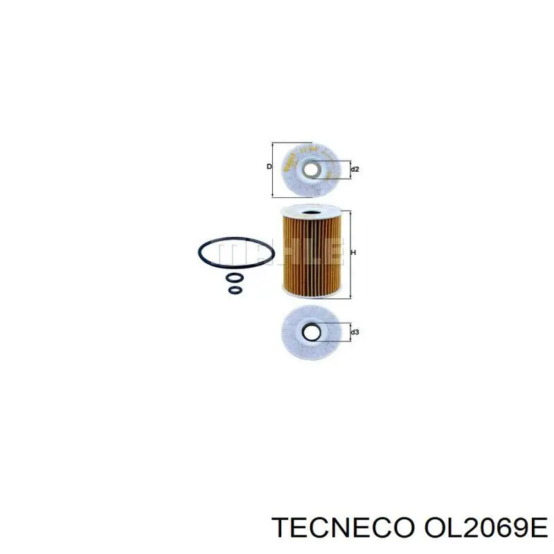 Filtro de aceite OL2069E Tecneco