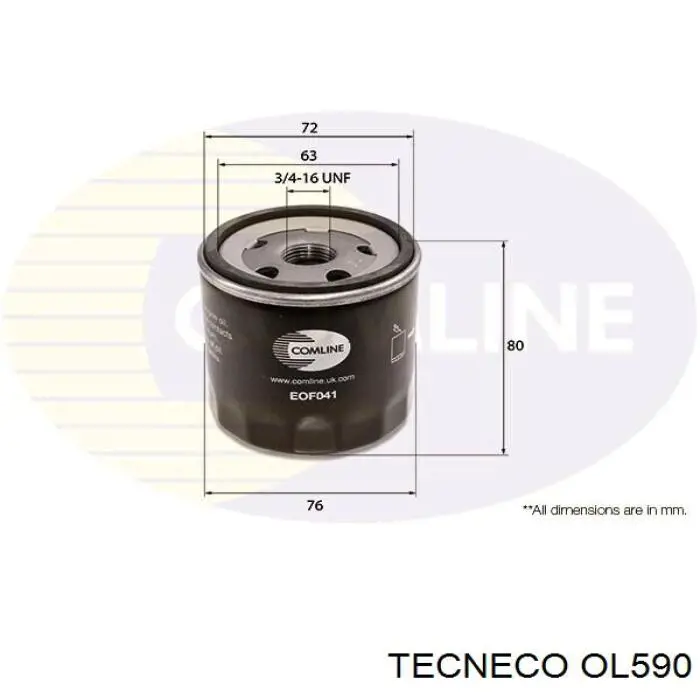 OL590 Tecneco filtro de aceite