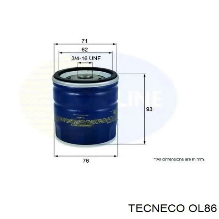 OL86 Tecneco filtro de aceite