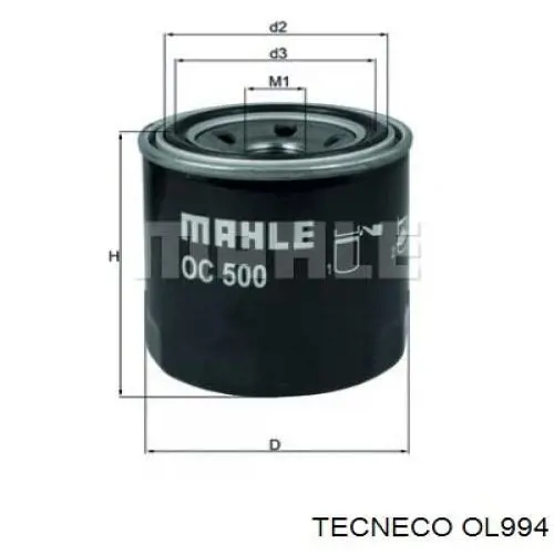 Filtro de aceite Renault Megane 1 LA0, LA1