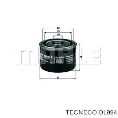 Filtro de aceite Renault Megane 1 LA0, LA1