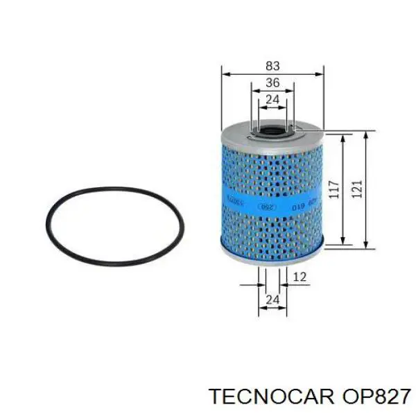 OP827 Tecnocar filtro de aceite