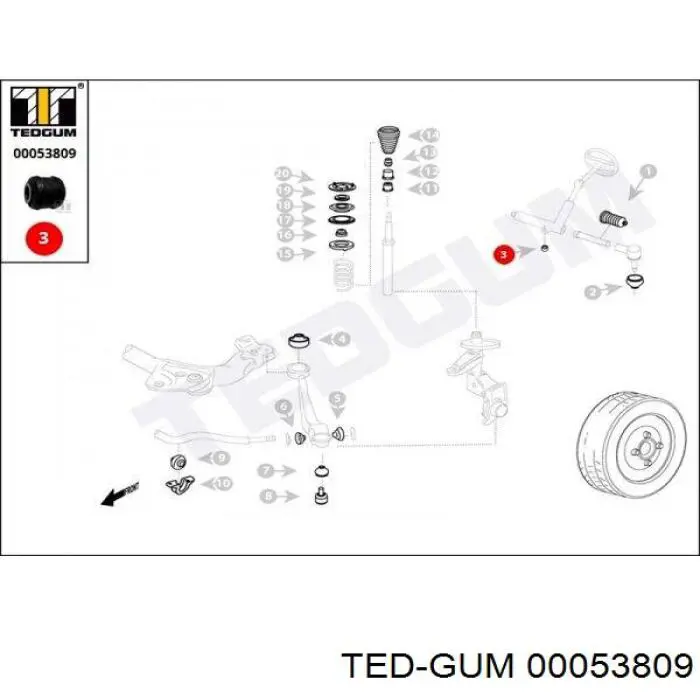 Barra de dirección completa izquierda Ted-gum 00053809 precio, desde 11,24 EUR