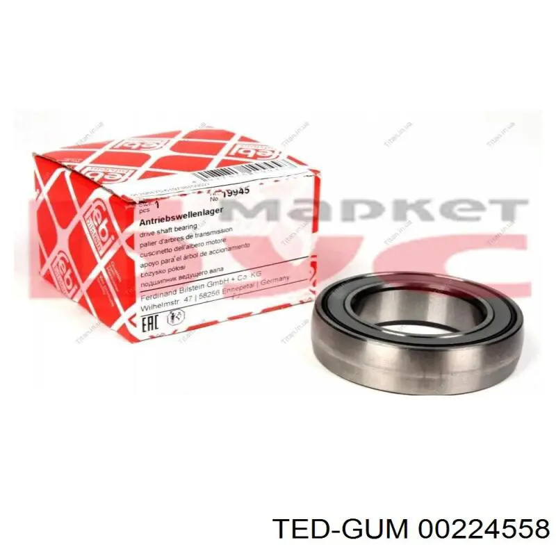 Comprar 00224558 Ted-gum Soporte de rodamiento intermedio del semieje delantero