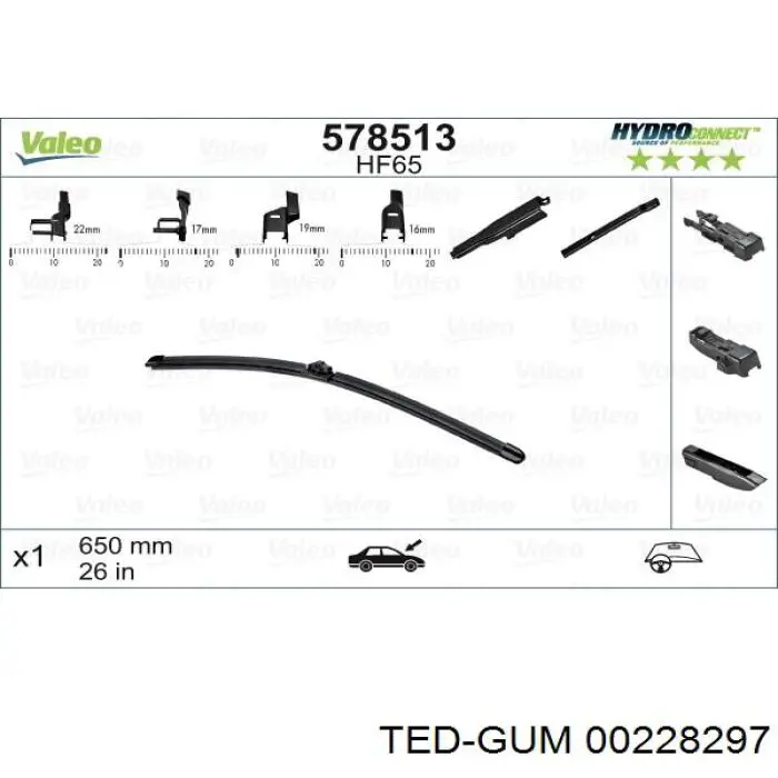 00228297 Ted-gum perno de fijación, brazo oscilante trasero superior, interior