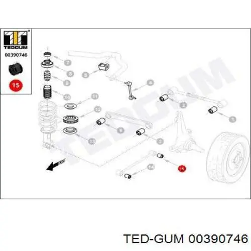 Bloque silencioso Trasero Brazo Trasero Trasero Mazda 323 C V (BA)