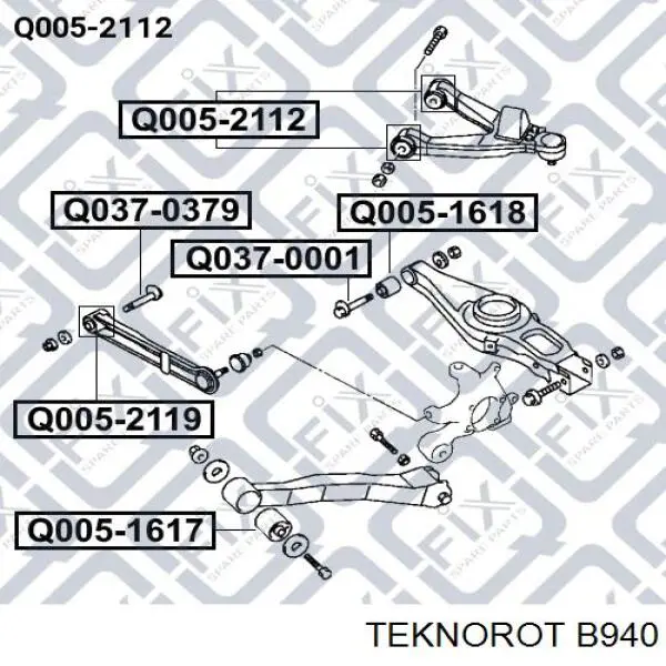 B940 Teknorot soporte de barra estabilizadora trasera