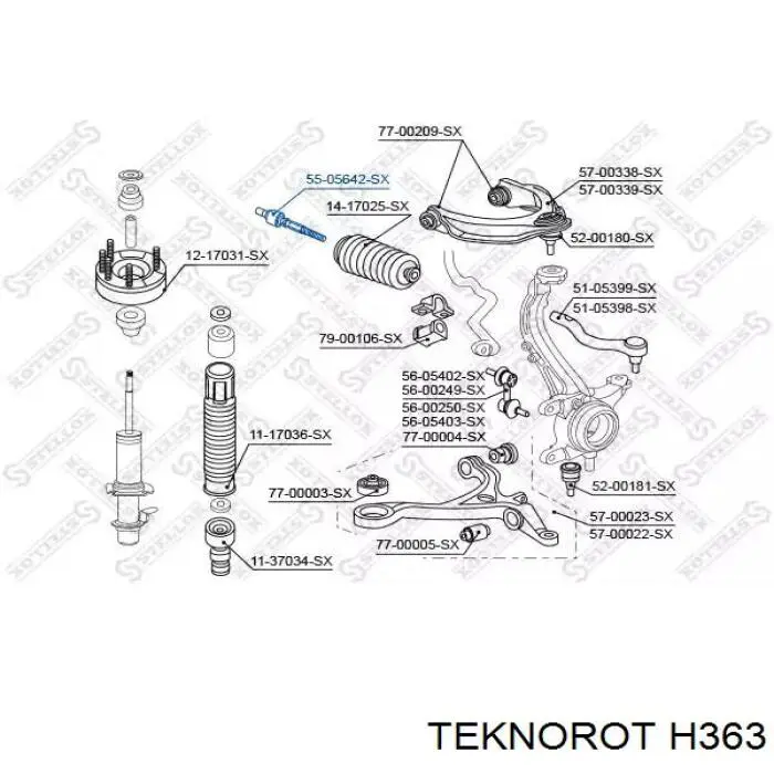 Bieleta de direccion Teknorot H363