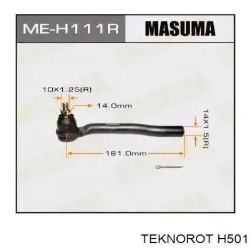 Comprar H501 Teknorot Rótula barra de acoplamiento exterior