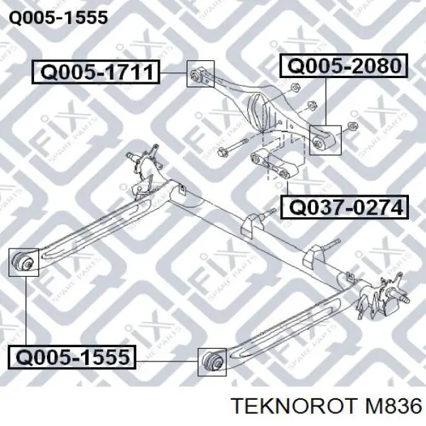 M-836 Teknorot soporte de barra estabilizadora delantera