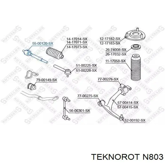 N803 Teknorot barra de acoplamiento