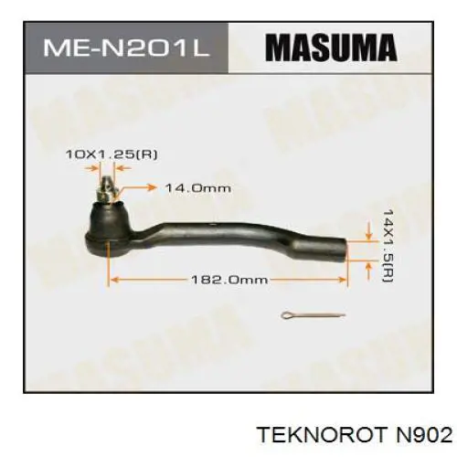 Rótula barra de dirección N902 Teknorot