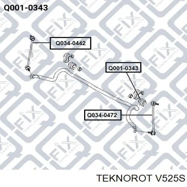 V-525S Teknorot barra oscilante, suspensión de ruedas delantera, inferior izquierda/derecha