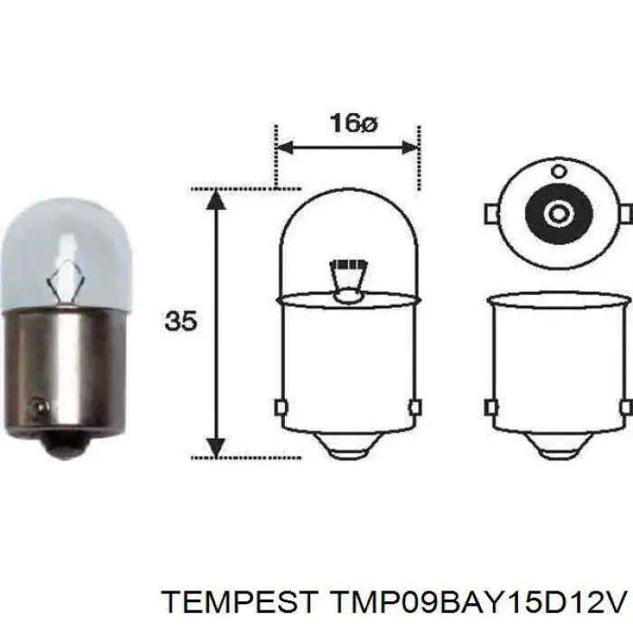 TMP09BAY15D12V Tempest bombilla