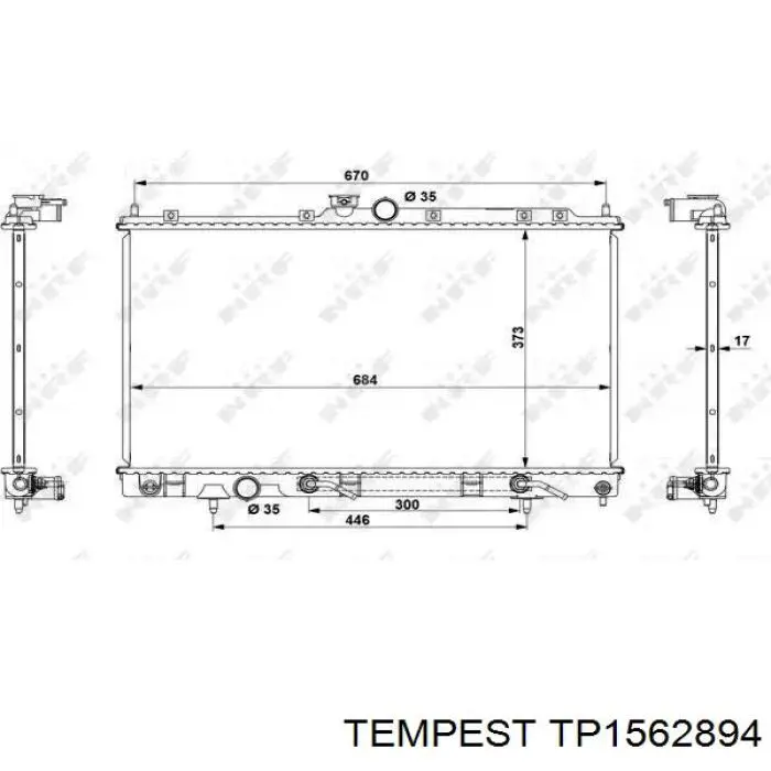 TP.15.62.894 Tempest radiador refrigeración del motor