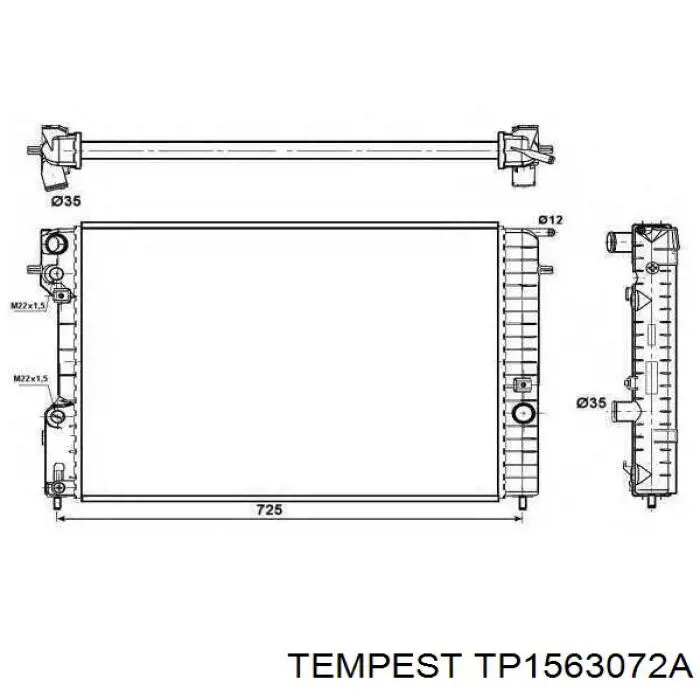 Água radiador Tempest TP1563072A precio, desde 92,64 EUR