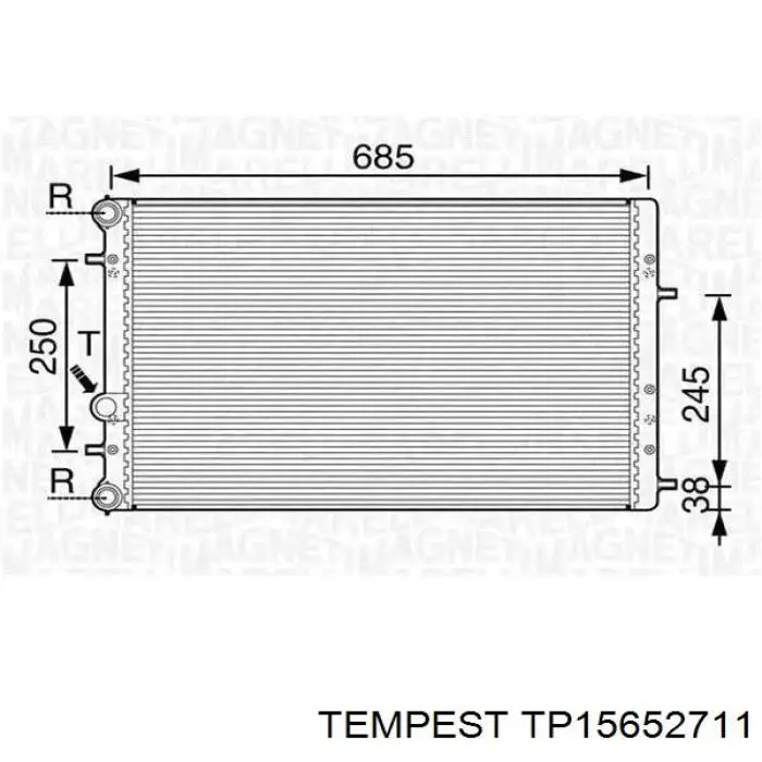 TP.15.65.2711 Tempest radiador refrigeración del motor