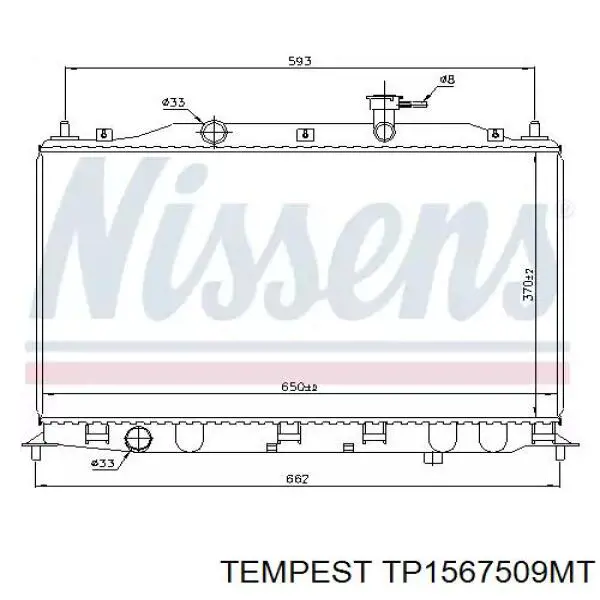 TP1567509MT Tempest radiador