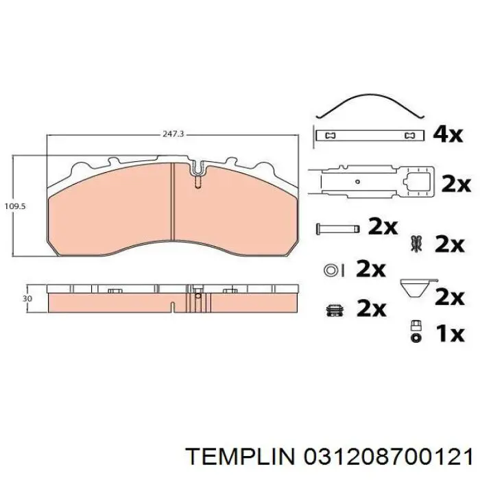 03.120.8700.121 Templin pastillas de freno traseras