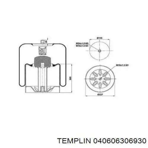 Comprar 040606306930 Templin Bolsa de aire del eje trasero