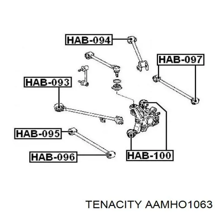AAMHO1063 Tenacity silentblock de brazo suspensión trasero transversal