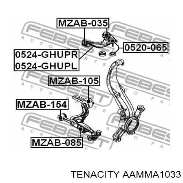 AAMMA1033 Tenacity silentblock de suspensión delantero inferior