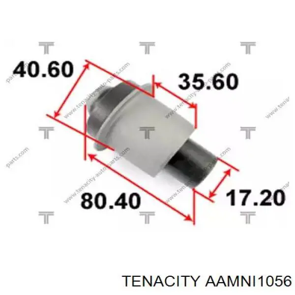 AAMNI1056 Tenacity Buje silencioso del subchasis delantero