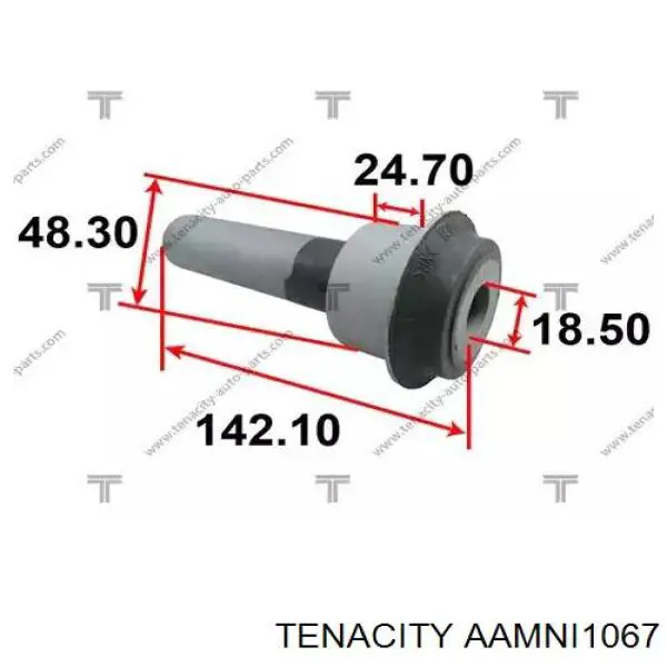 AAMNI1067 Tenacity Buje silencioso del subchasis delantero