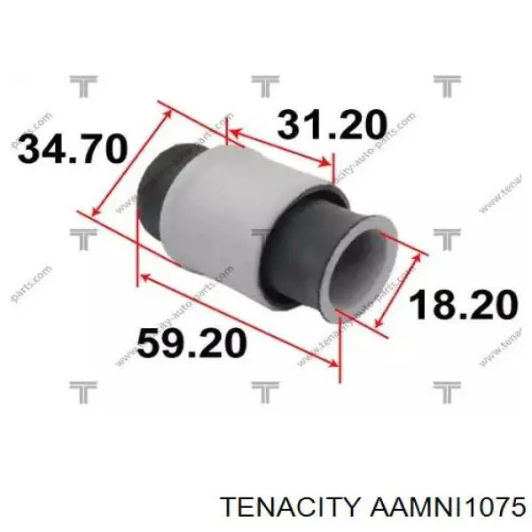 AAMNI1075 Tenacity Buje del soporte del subchasis delantero