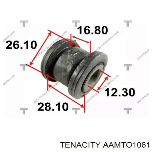 AAMTO1061 Tenacity silentblock de brazo suspensión trasero transversal