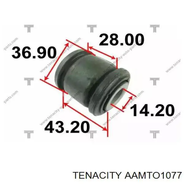 AAMTO1077 Tenacity Silentblock de brazo longitudinal trasero