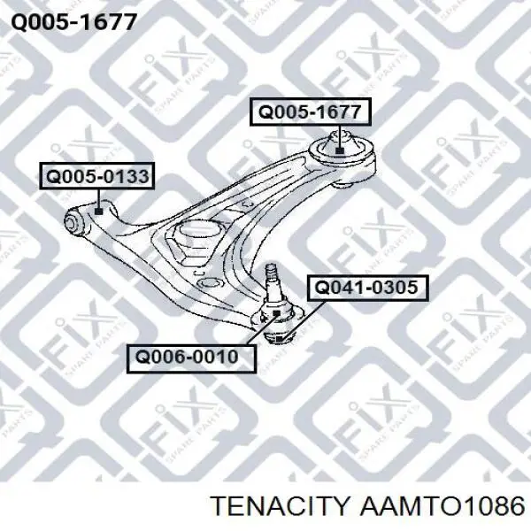 AAMTO1086 Tenacity silentblock de suspensión delantero inferior