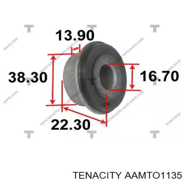 AAMTO1135 Tenacity Buje trasero del brazo longitudinal trasero