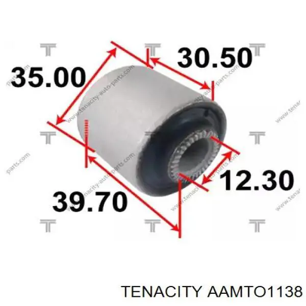 AAMTO1138 Tenacity Silentblock de brazo transversal de suspensión trasera