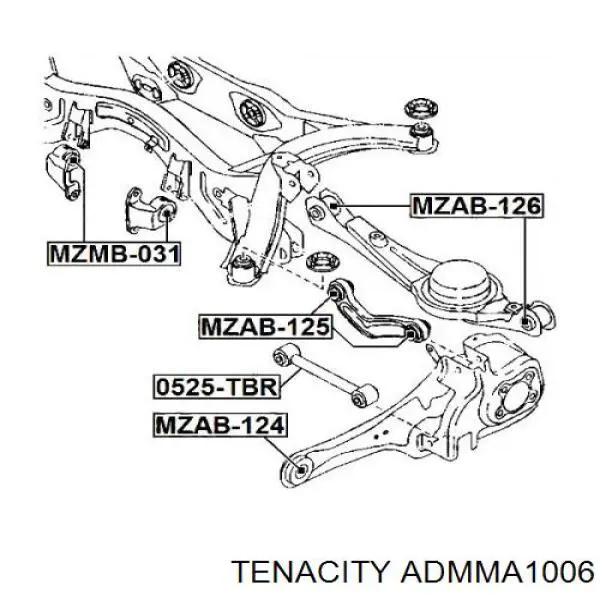 Silentblock, soporte de diferencial, eje trasero, delantero para Mazda CX-9 (TB)