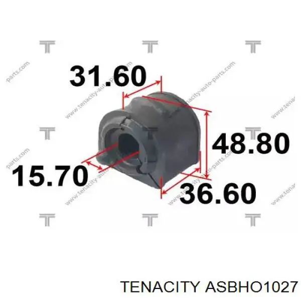ASBHO1027 Tenacity Buje de barra estabilizadora trasera